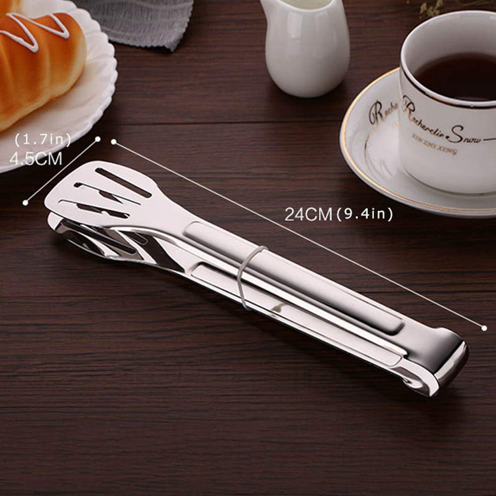 Premium Stainless Steel Kitchen Tongs - Heat-Resistant Food Tongs for Cooking, Baking, BBQ & Buffet Serving - Ideal for Pastry, Bread, Salad & Grilling (Set of 2) - Perfect for Restaurants, Catering & Home Kitchens