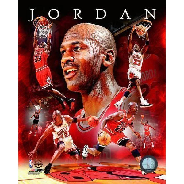 Michael Jordan Chicago Bulls NBA Championship 20x24 Framed Collage - 16x20 Wall Art Decor for Sports Fans, Man Cave & Game Room