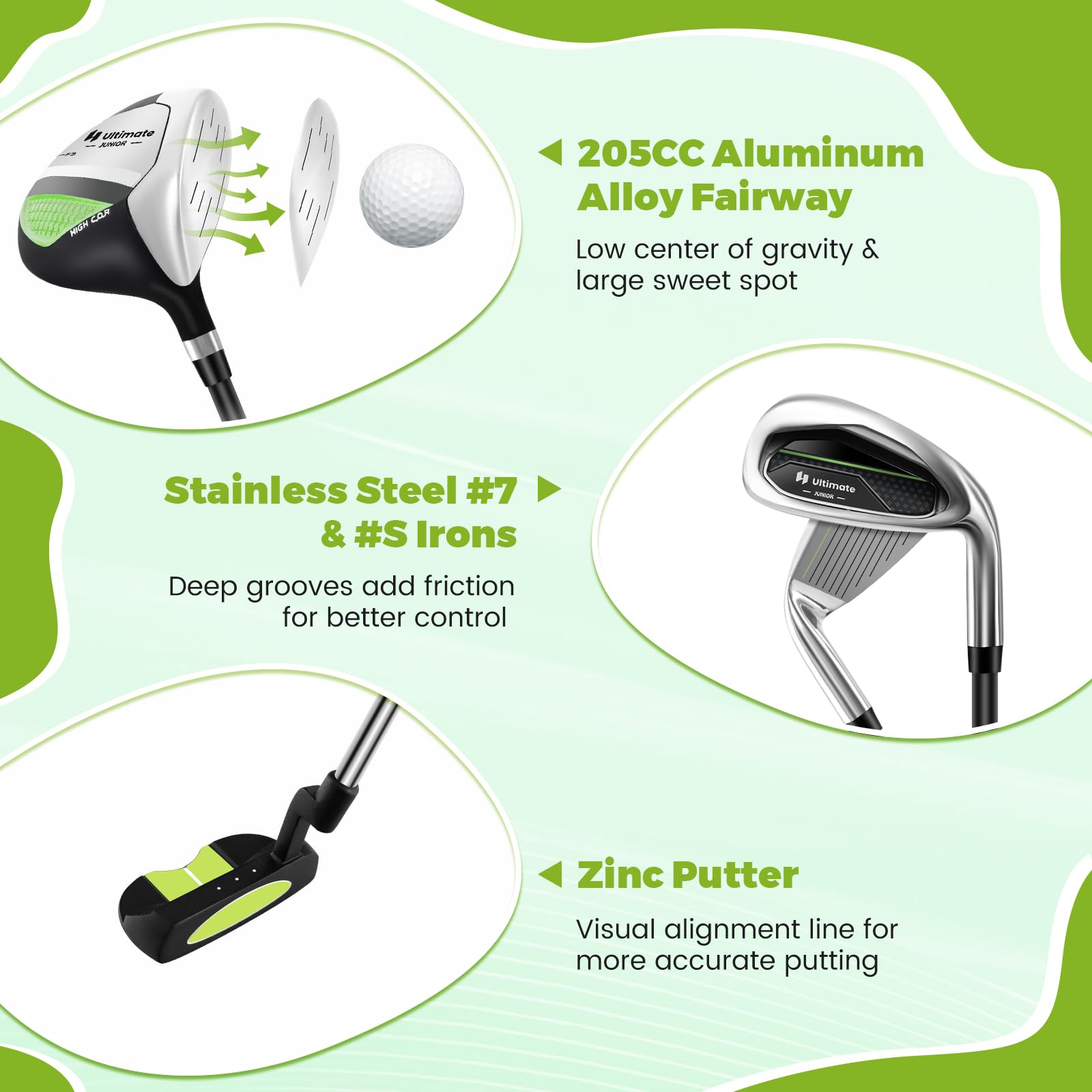 GYMAX Kids Golf Club Set - Right Handed Junior Golf Clubs for Boys & Girls Ages 3-12 | Includes 4/6 Golf Clubs & Stand Bag | Perfect for Backyard Practice, Driving Range & Golf Course Training