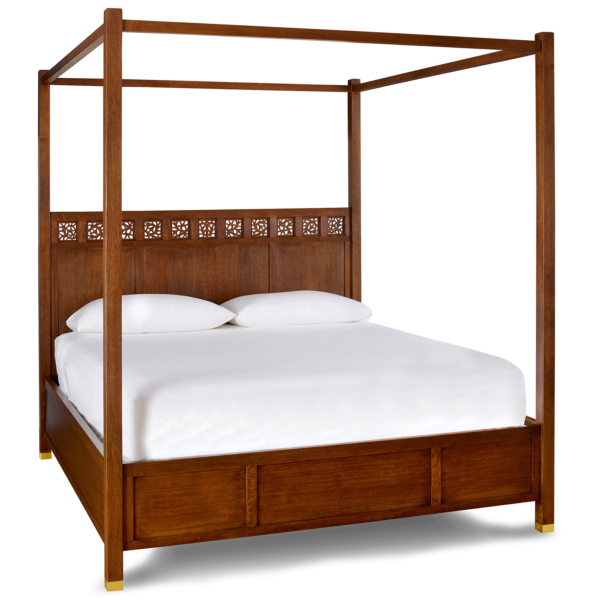 Surrey Hills Four Poster Bed - Queen Size Canopy Bed Frame with Wooden Posts - Perfect for Master Bedroom, Guest Room & Luxurious Home Decor