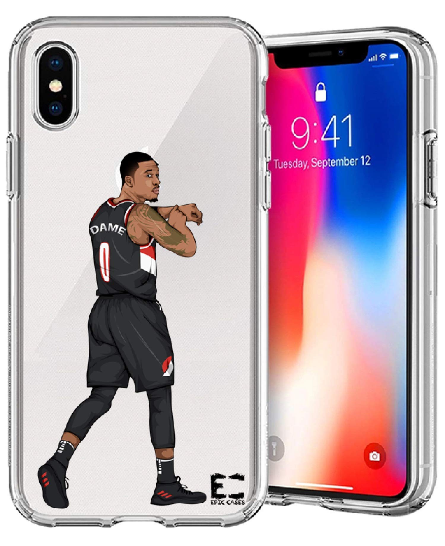 **iPhone XR Case - Ultra Slim Thin Light Wireless Charging Compatible, Crystal Clear TPU Cover with Basketball Design (Dame Time) - Perfect for Everyday Protection & Sports Enthusiasts**