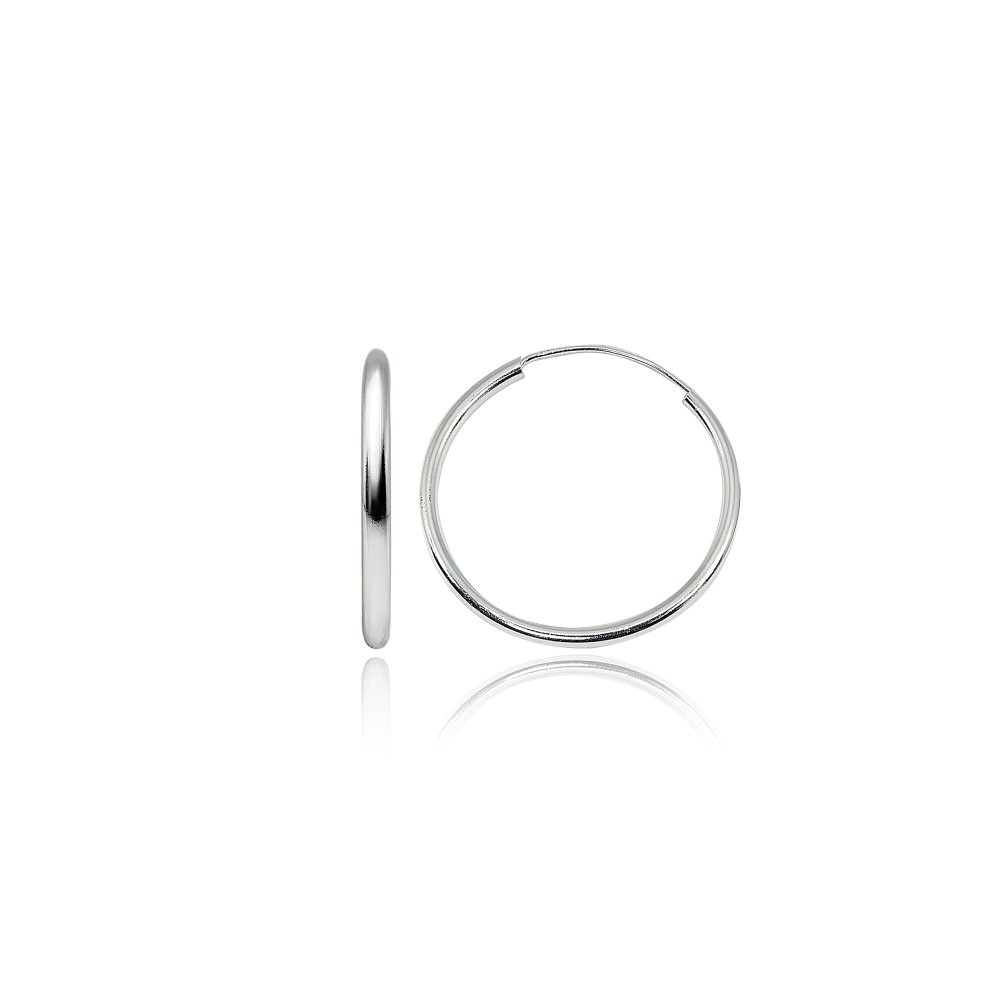 2mm Sterling Silver High Polished Round Lightweight Hoop Earrings for Women & Men | Perfect for Everyday Wear, Gifts & Special Occasions