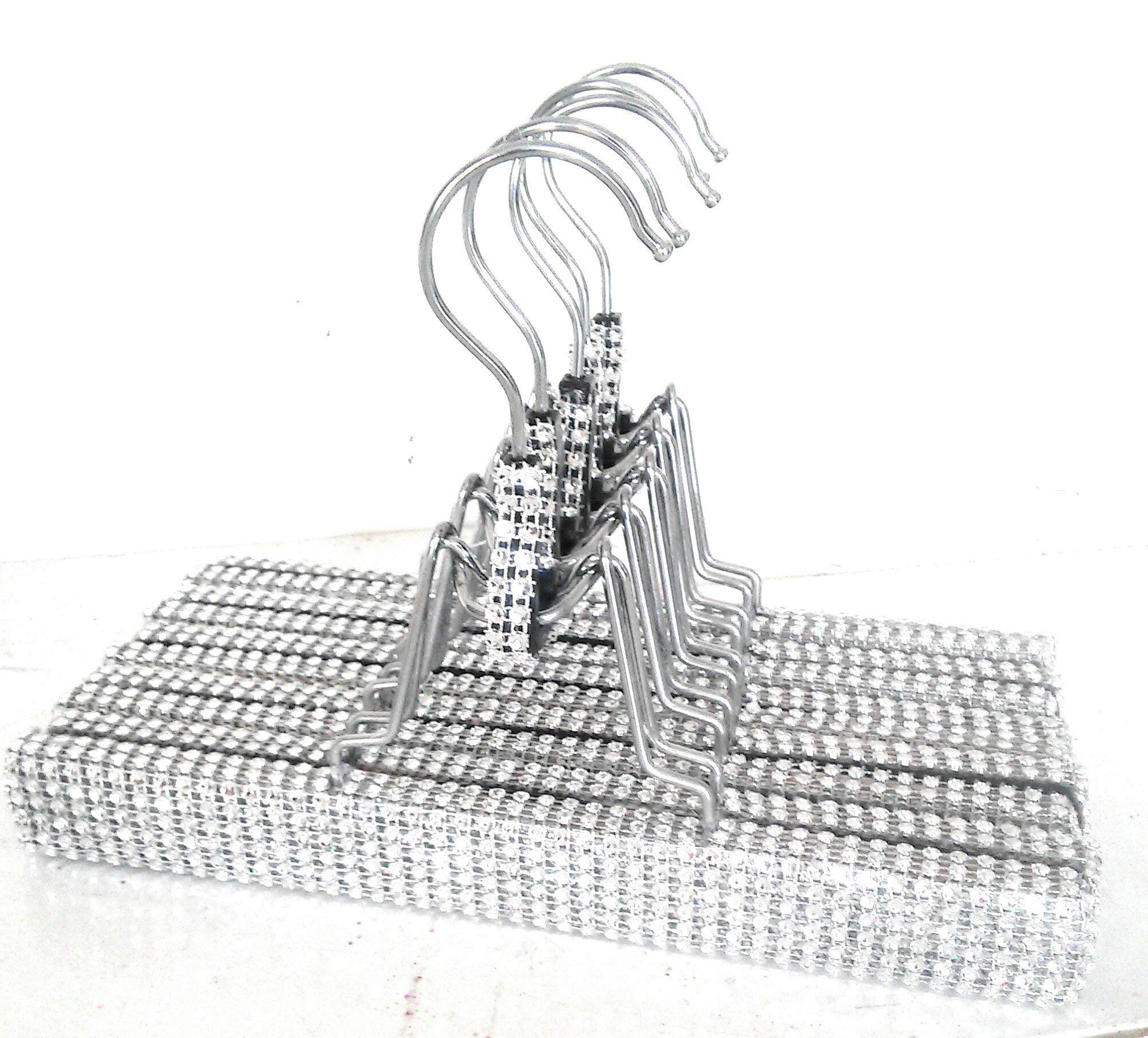 Premium Women's Silver Diamond Skirt Hangers - Pack of 10 | Non-Slip Closet Organizers for Dresses, Skirts & Pants | Perfect for Home, Retail Stores & Travel Wardrobe Organization