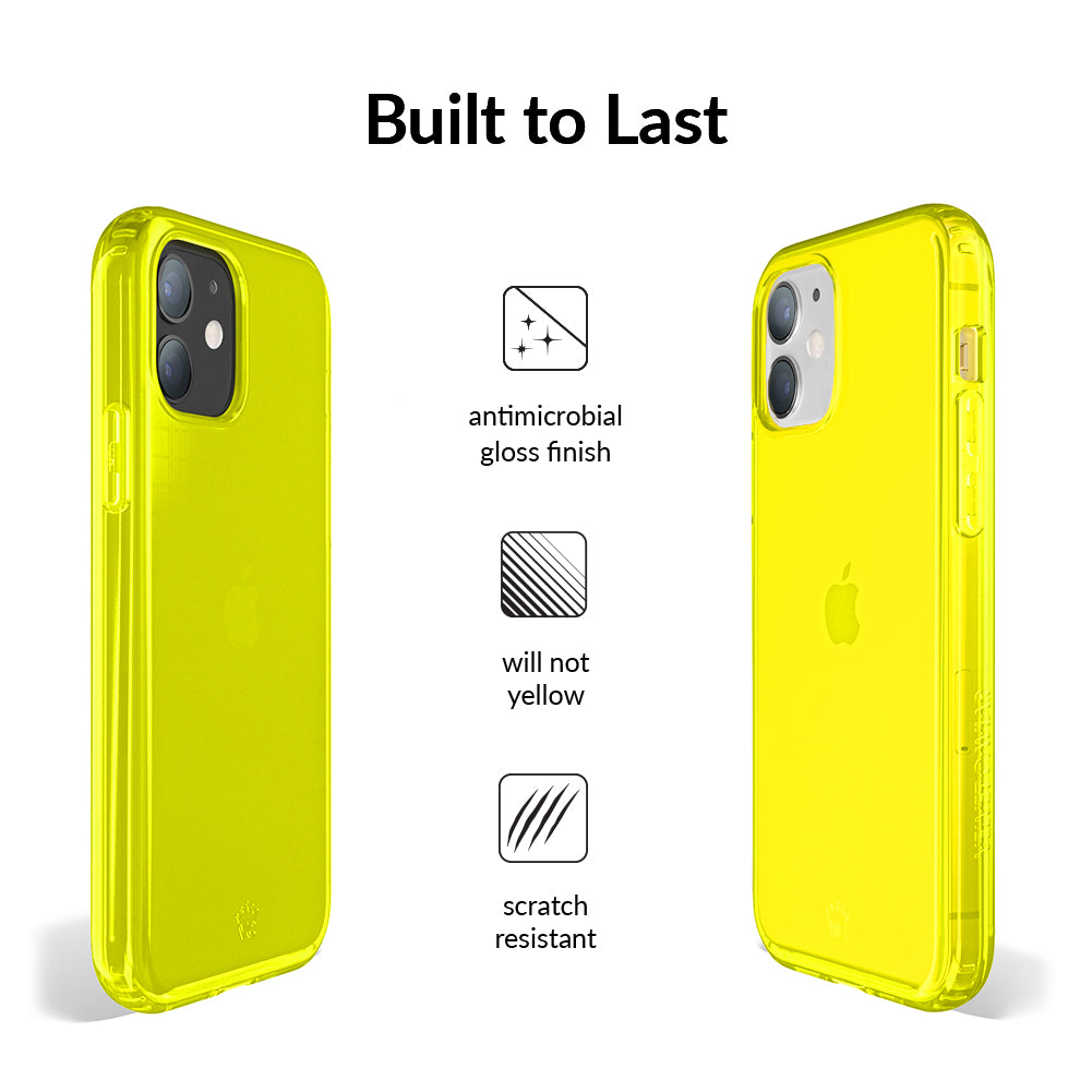 Neon Yellow Clear iPhone Case - Shockproof & Slim Protective Cover for iPhone [Model] - Perfect for Outdoor Activities, Sports & Daily Use