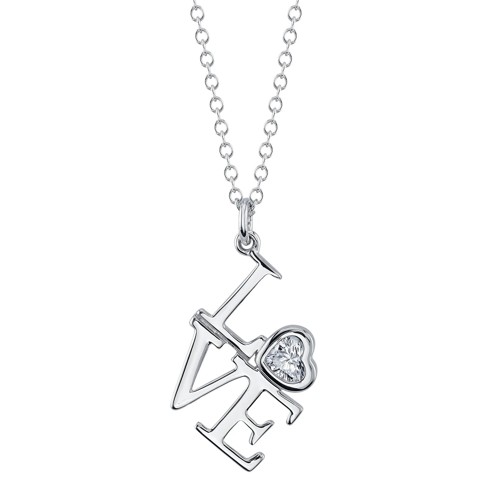 Elegant Love Necklace with Bezel Set Diamond - Perfect for Valentine's Day Gifts & Romantic Occasions