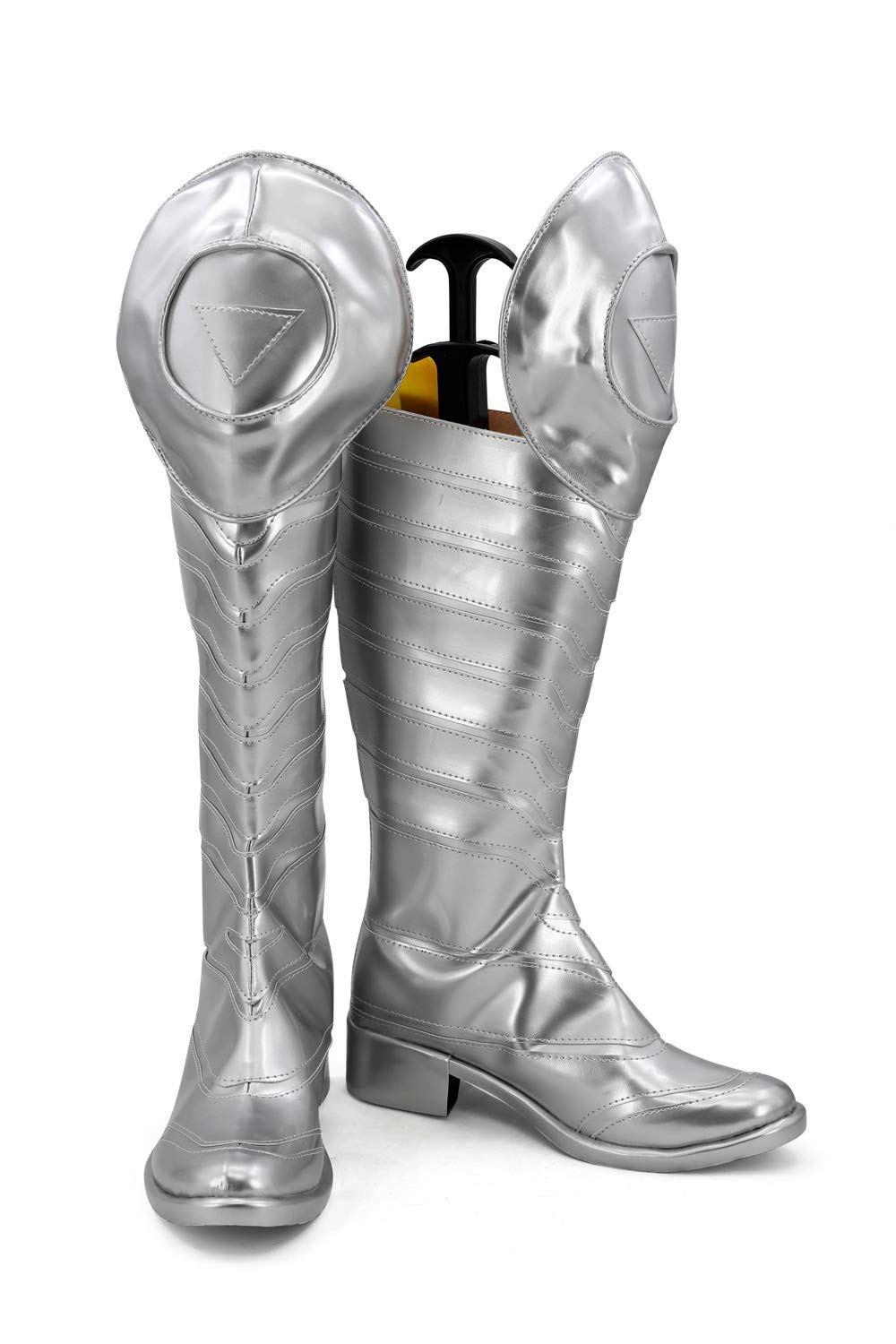 **Men's Leather Cosplay Boots for Halloween Costume - Gothic Steampunk Pirate Knight LARP Boots - Perfect for Cosplay, Halloween Parties & Renaissance Faires**