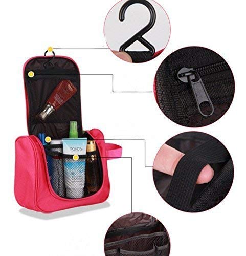 Marji & Anuvrutti Travel Toiletry Bag Organizer - Waterproof Cosmetic Makeup Bag for Women & Men - Perfect for Airplane, Gym, Camping (Baby Pink)