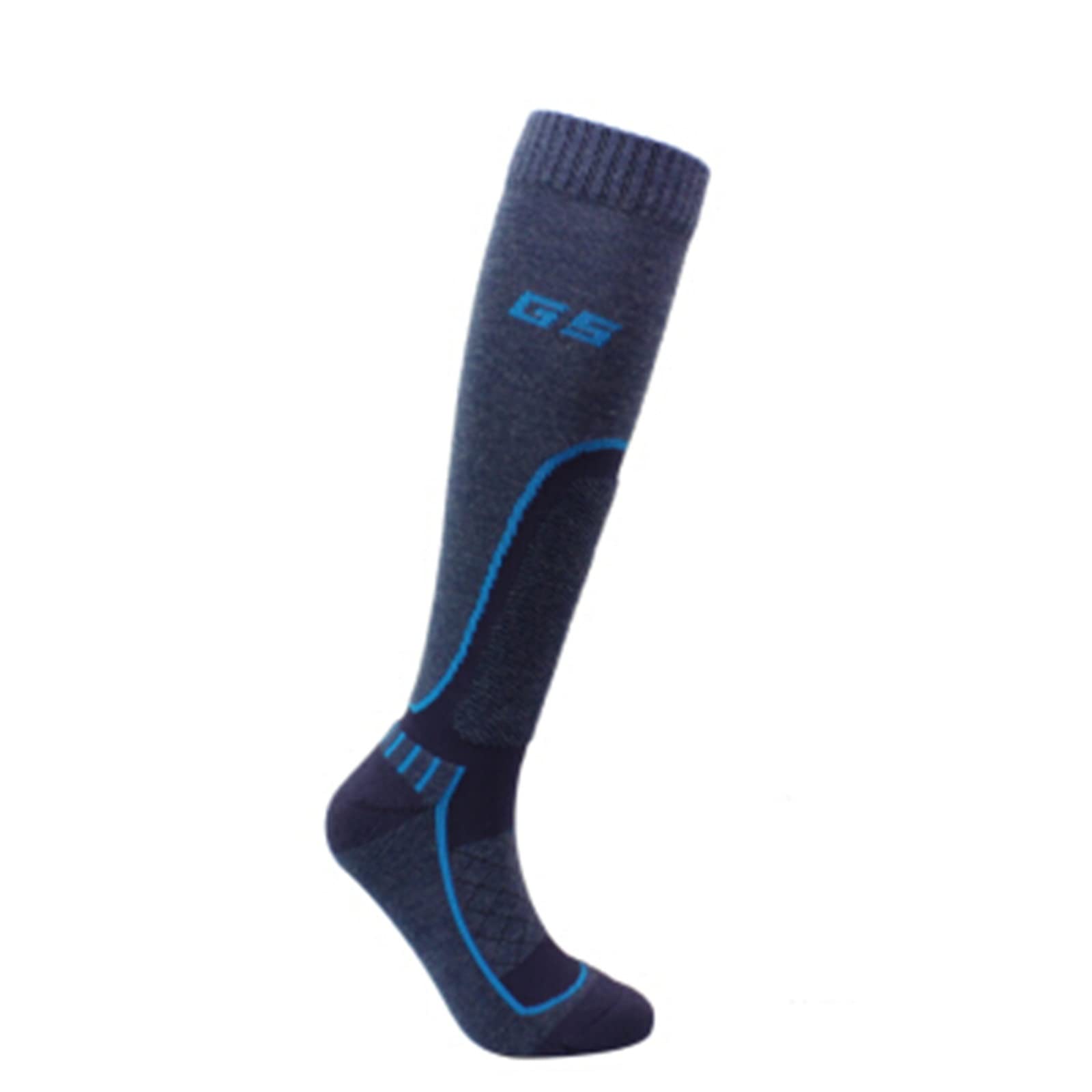 Huozhe Men's Thermal Ski Socks - Warm, Breathable & Durable Long Winter Socks for Skiing, Snowboarding & Outdoor Activities (Blue, One Size) - Perfect for Cold Weather Sports & Winter Adventures
