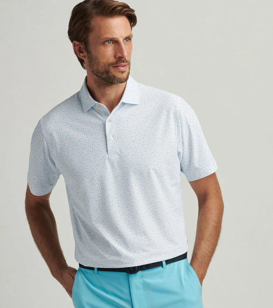 Peter Millar Men's Whiskey Performance Mesh Polo Shirt - Breathable Quick-Dry Golf & Casual Wear - White
