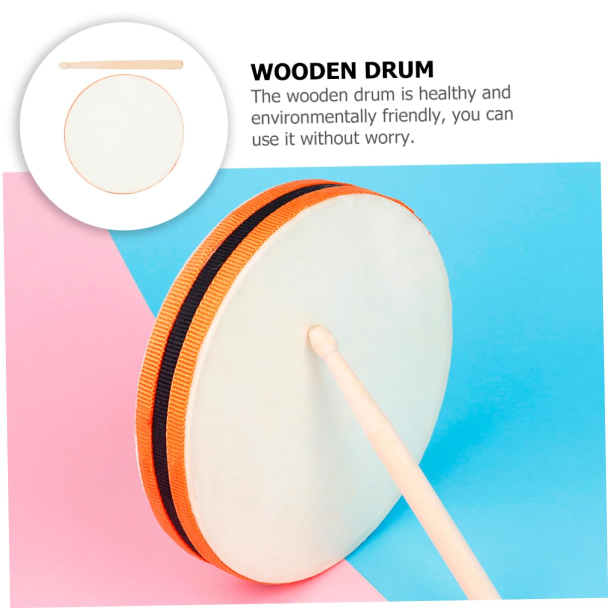 Hohopeti 1 Set Hand Drum Sheepskin - Educational Musical Toys for Kids & Toddlers | Percussion Instrument for Early Childhood Development, Classroom Activities & Family Fun