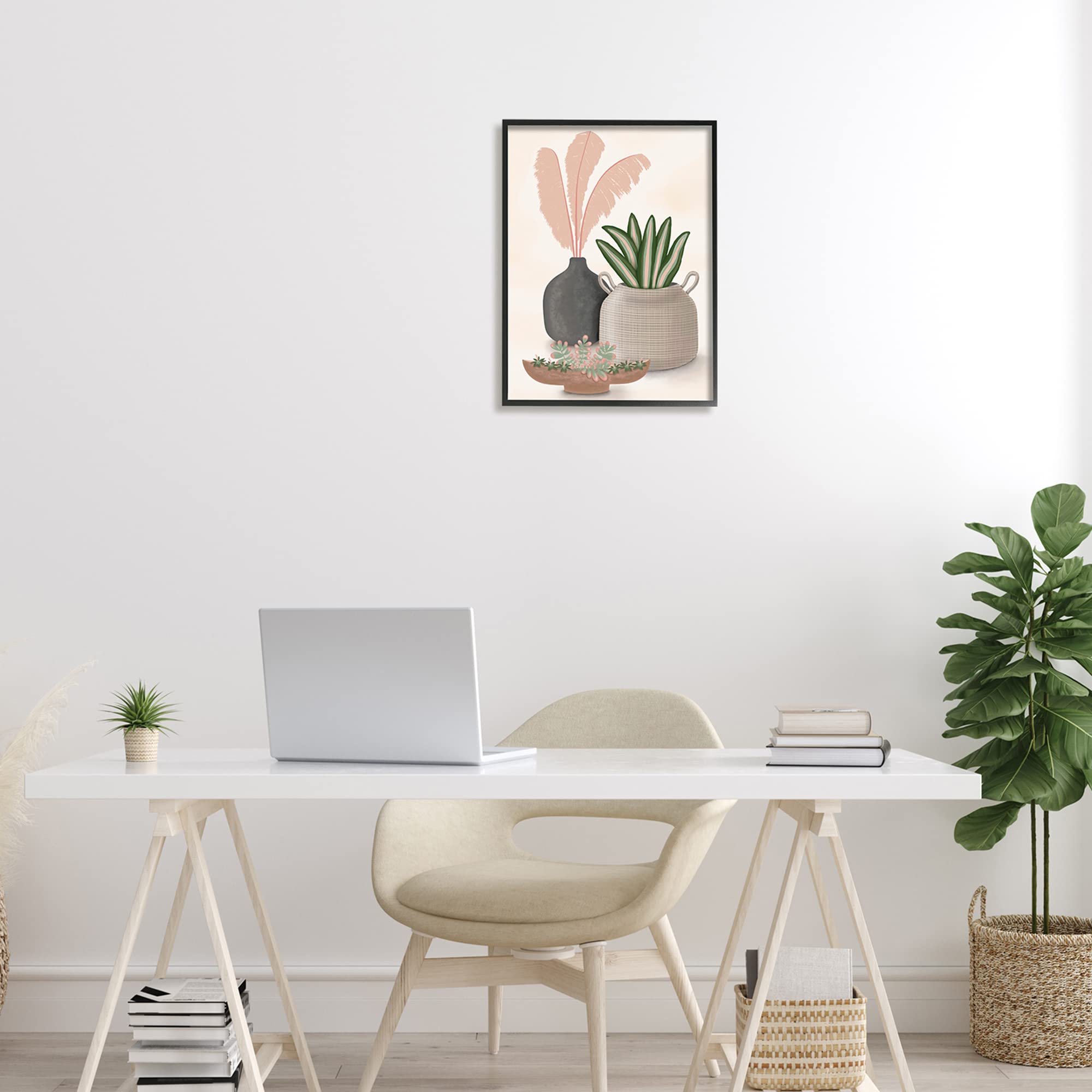 Pastel Botanical Succulents Illustration - Decorative Plants Jars & Vases by Darlene Seale | Perfect for Home Office Decor, Wedding Centerpieces & Boho Room Aesthetics
