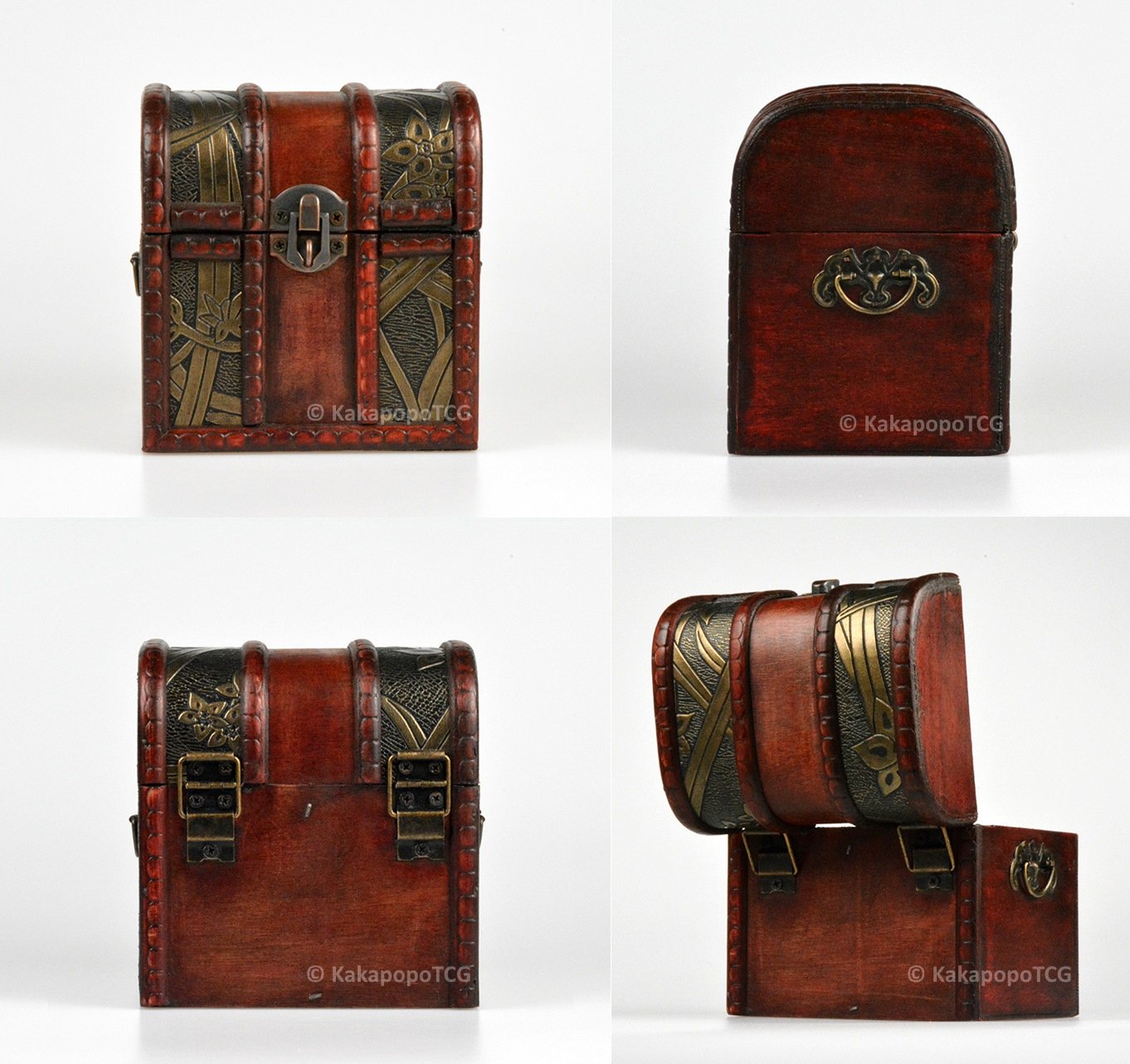 Elven Chest Lockable Wooden Deck Box for MTG, Magic, FaB, TCG, YGO, PTCG, EDH Commander - Storage for Trading Cards, Dice & DnD Spell Cards | Perfect for Game Nights & Collectors