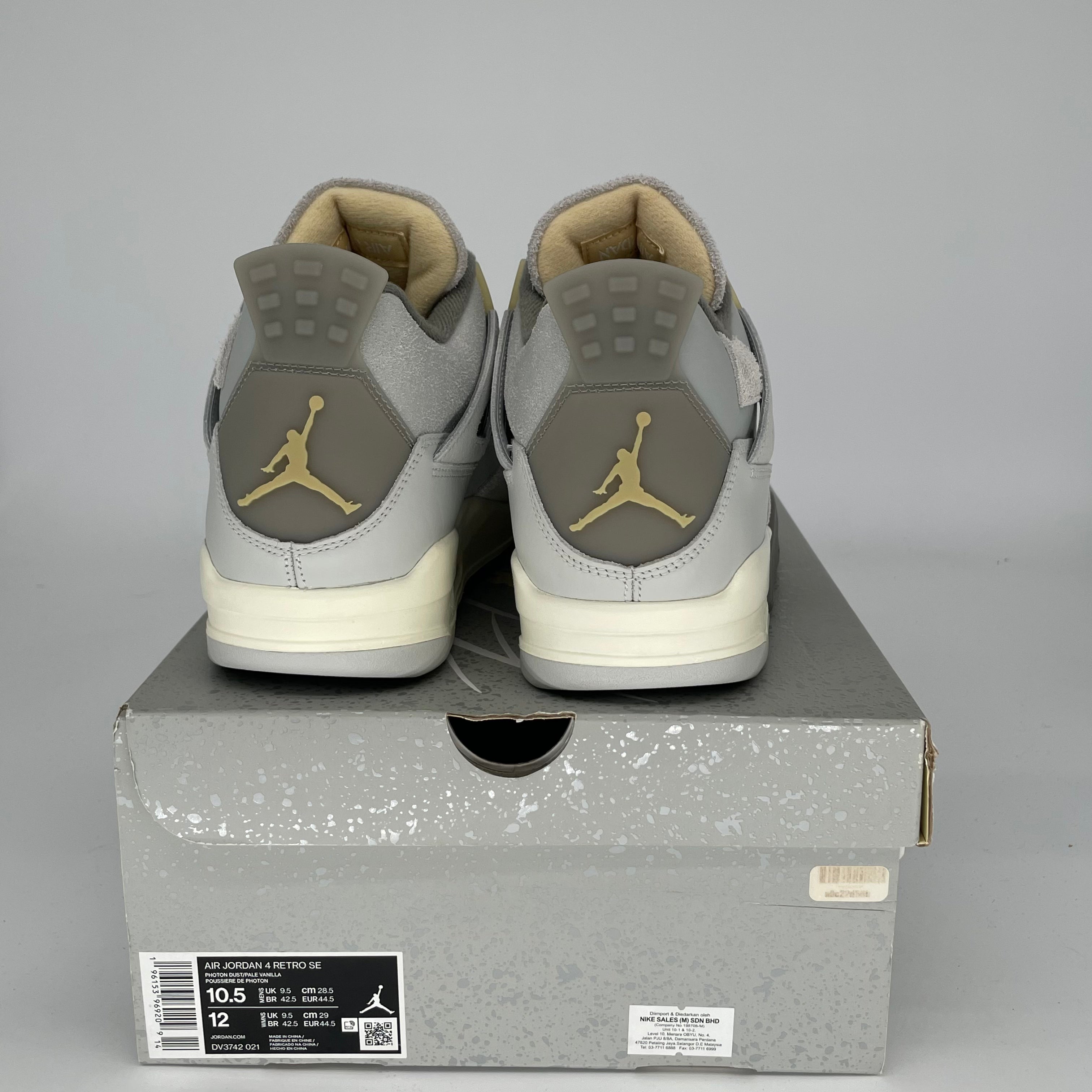 AIR JORDAN 4 CRAFT PHOTON DUST Sneakers - Men's Size 10.5/Women's Size 12W (DV3742-021) - Retro Basketball Shoes for Streetwear & Casual Fashion