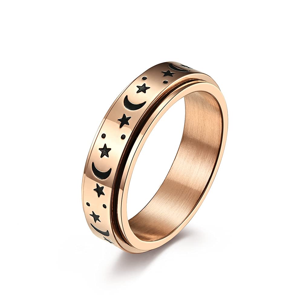 Udolfly Mens Fidget Spinner Rings - Anxiety Relief Rings for Men & Women, Titanium & Stainless Steel Stress Rings - Perfect for Office, Travel & Daily Relaxation