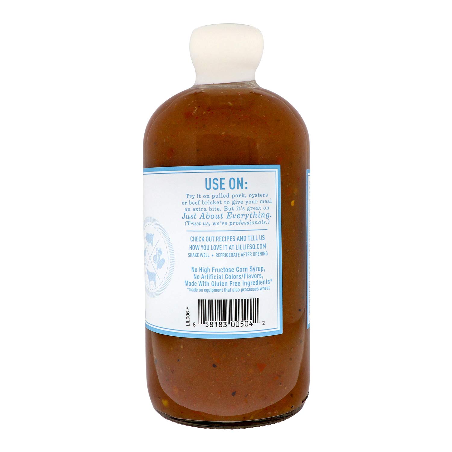 Lillie's Q ENC Barbeque Sauce - Gourmet Spicy Vinegar BBQ Sauce, Premium Gluten-Free Ingredients (17.5 oz) - Perfect for Grilling, Smoking & Dipping with Ribs, Wings & Pulled Pork