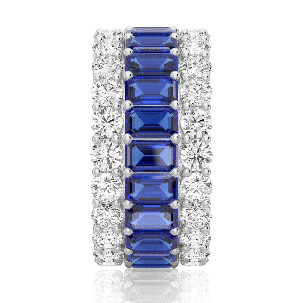 15.4 CT Lab-Created Baguette Gemstone Eternity Band for Women - Sparkling Wedding Ring, Anniversary Gift & Special Occasion Jewelry