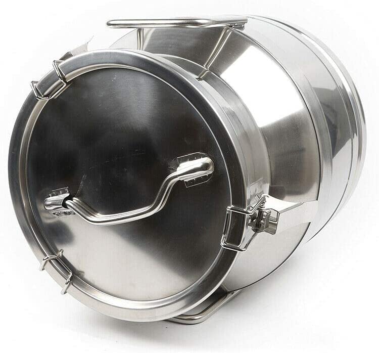 20L Commercial Stainless Steel Milk Can - Large Portable Milk Storage Container with Nested Design for Transport, Serving & Bulk Storage | Ideal for Dairy Farms, Coffee Shops & Catering Businesses