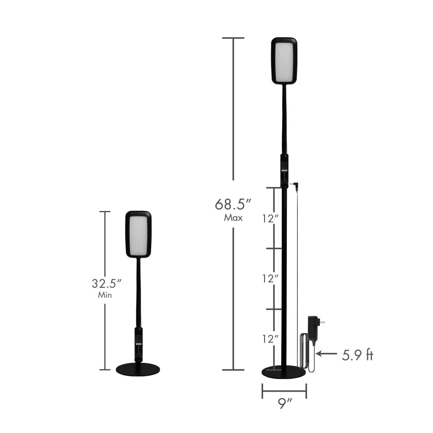 Tenergy 2-in-1 LED Floor & Desk Lamp - Dimmable 2000 Lumens Task Light with 60-Min Timer, Flexible Gooseneck & Touch Control - Perfect for Reading, Crafting, Home Office & Nightstand Lighting