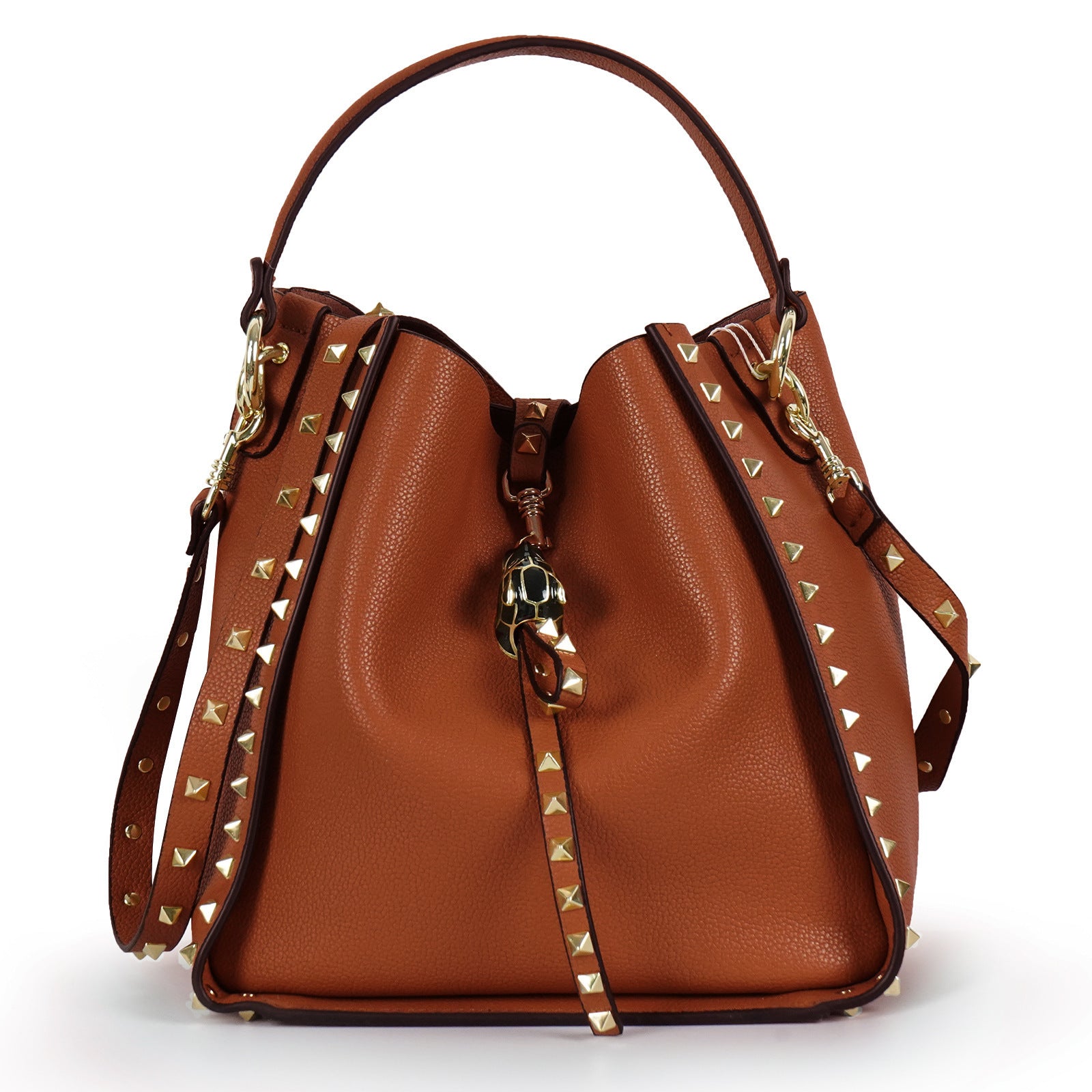 Stylish Studded Bucket Shoulder Bag for Women - Trendy Crossbody Purse with Metal Accents | Perfect for Casual Outings, Date Nights & Travel Accessories