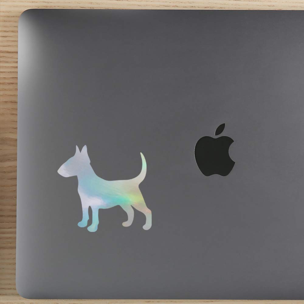 Premium Waterproof Vinyl Decal Stickers - Bull Terrier Silhouette Hologram (Set of 2) for Laptop, Phone, Helmet, Car Window, Bumper, Mug, Cup, Door & Wall Decor | Perfect for Pet Lovers & Unique Home & Office Customization