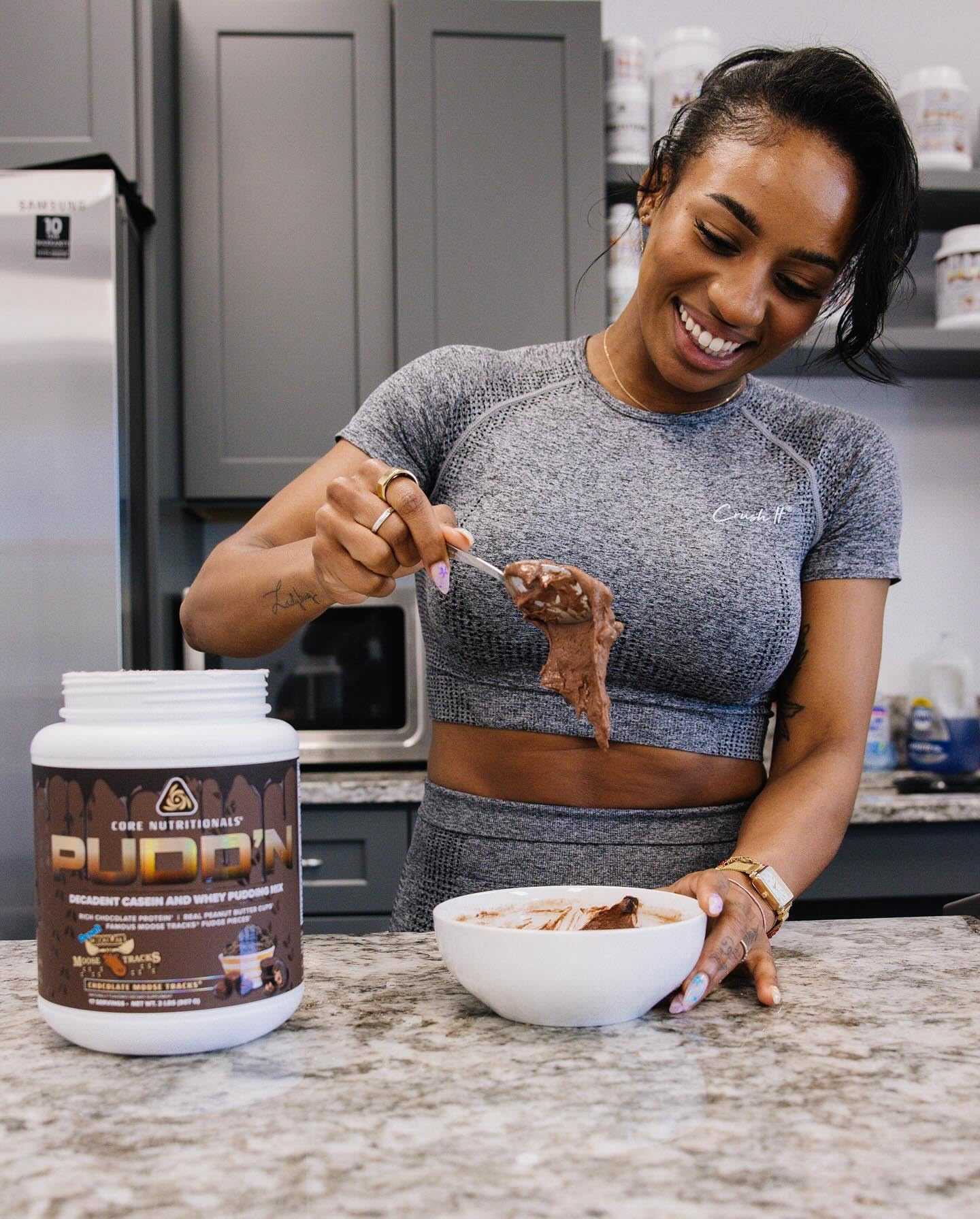 Core Nutritionals Pudd'n Protein Pudding Mix - Chocolate Moose Tracks Flavor, 2 lb (17 Servings) | 20G Sustained-Release Casein Protein Blend | Perfect for Post-Workout Recovery, Healthy Desserts & Keto-Friendly Snacks