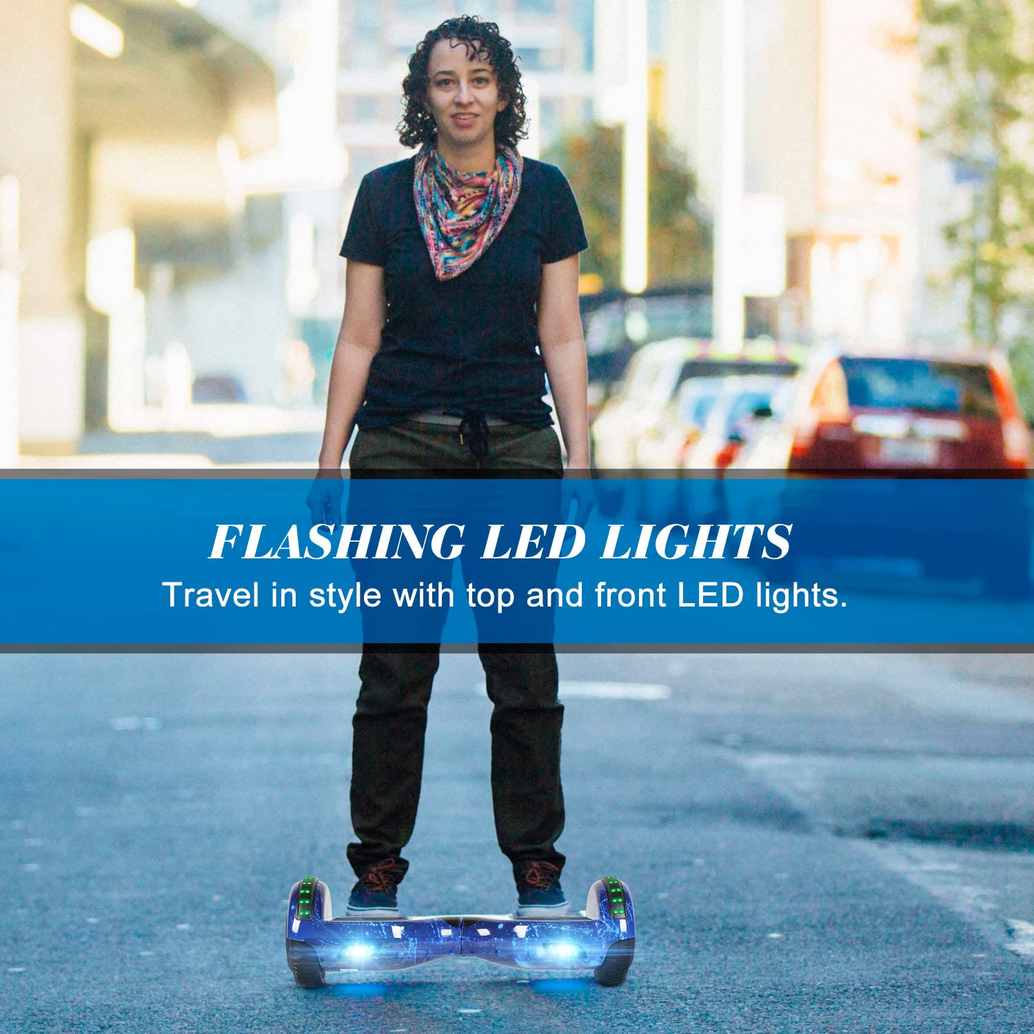 6.5 Inch Self Balancing Hoverboard with Bluetooth & LED Lights - Electric Scooter for Kids & Teens - Perfect for Commuting, Campus Travel & Outdoor Fun