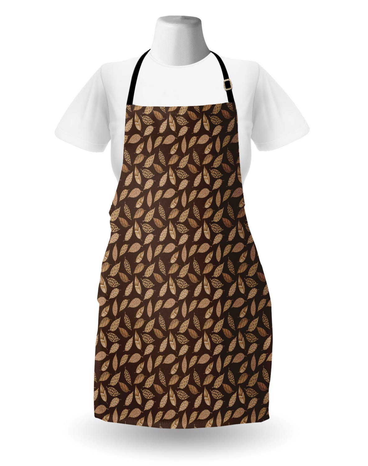 Ambesonne Leaves Apron - Autumn Earth Tones for Cooking & Gardening