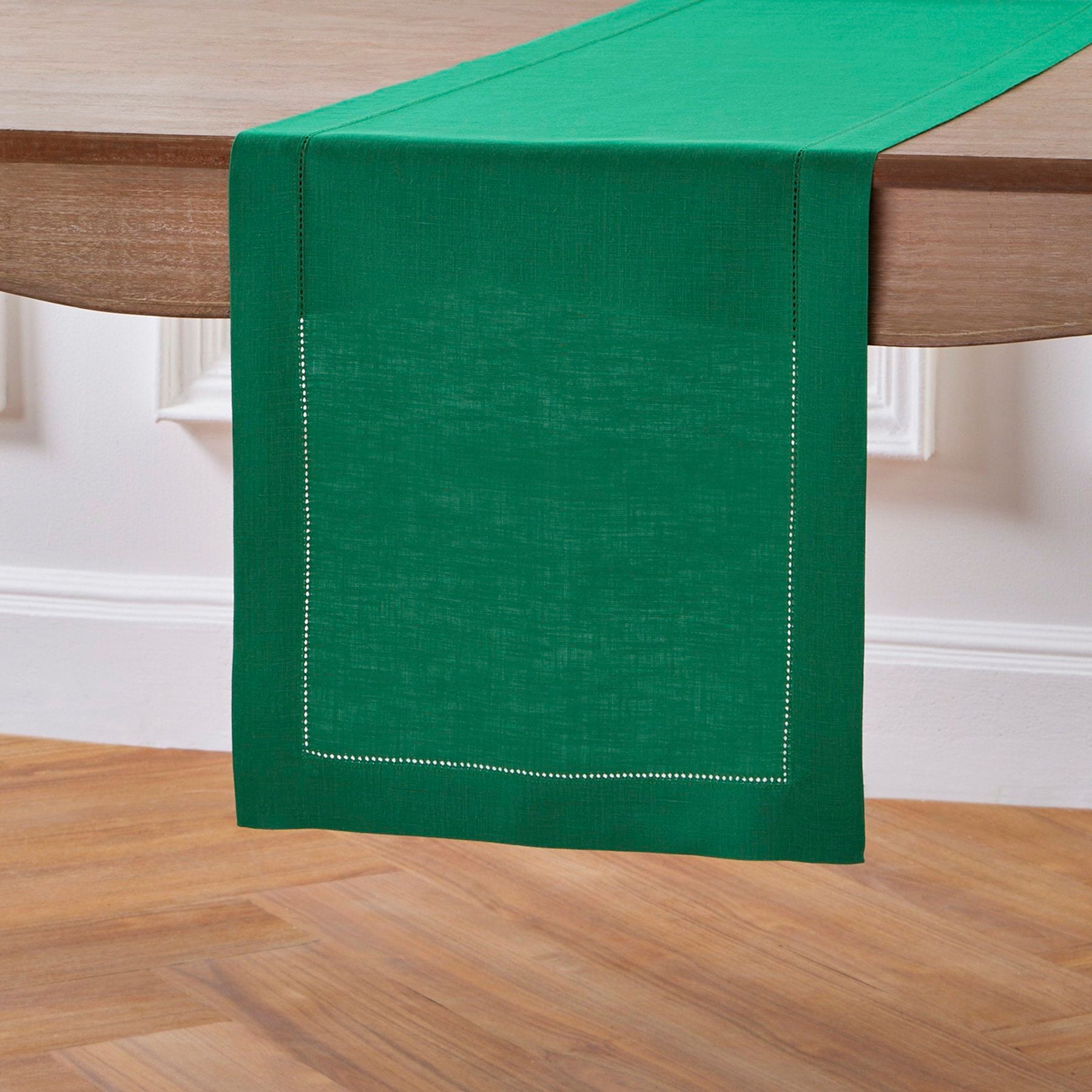 Elegant Classic Hemstitch Table Runner - Premium Linen Dining Decor for Weddings, Parties & Home Styling