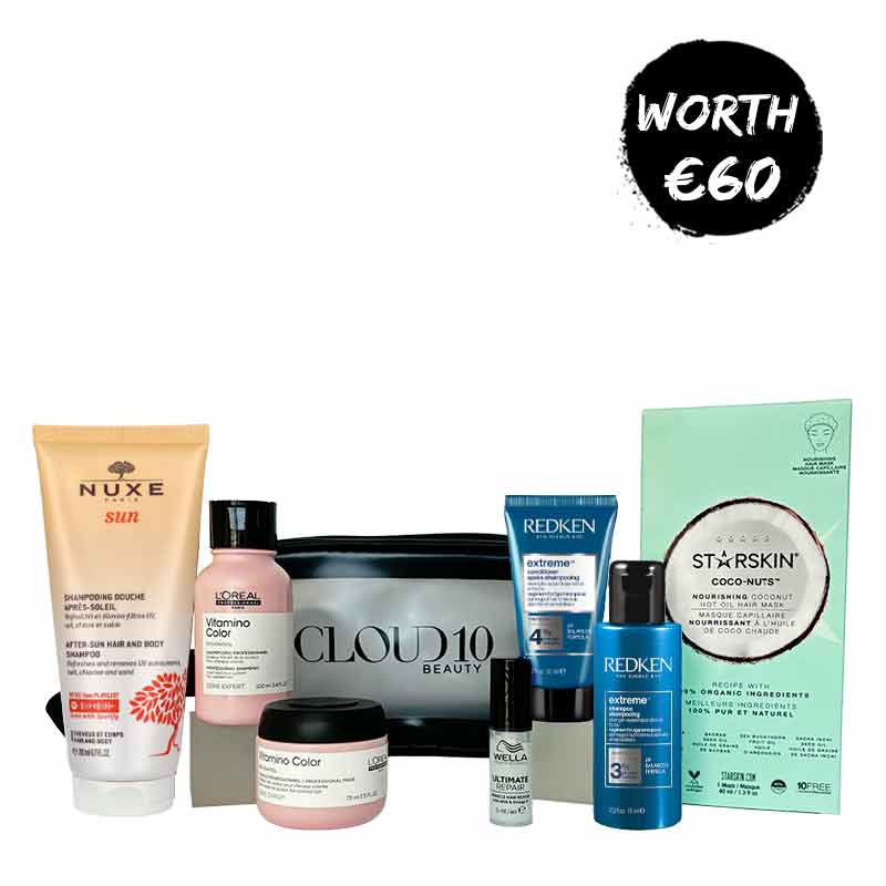 Cloud 10 Beauty #HairHeroes Discovery Kit - 5 Piece Hair Care Travel Set for Damaged Hair with Argan Oil & Keratin - Perfect for Vacation, Gym & On-the-Go Styling