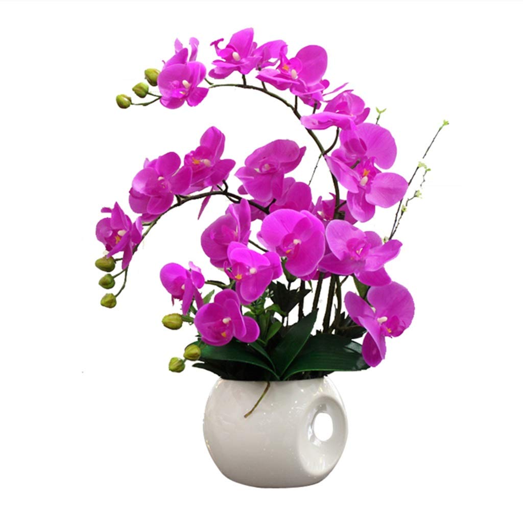 Premium Artificial Orchid Plant in Pot - Lifelike Phalaenopsis Silk Flower with Leaves & Branches for Home, Office, Kitchen, Bedroom Decor - Perfect for Table Centerpieces, Wedding Decorations & Housewarming Gifts