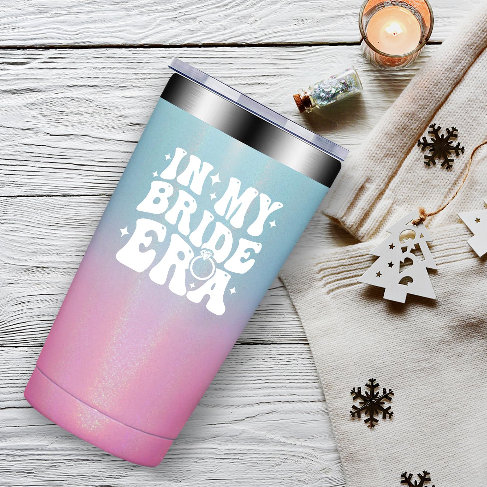 Fufandi Bride Gift Tumbler - Elegant Wedding Gifts for Bride, Mrs, Fiancée & Wifey - Perfect for Engagement, Bachelorette Party & Bridal Shower - Insulated Stainless Steel Cup for Coffee & Tea - Ideal Wedding Gift for Her & Bride-to-Be
