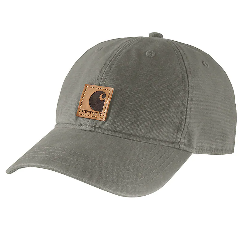 Carhartt Canvas Cap for Men & Women - Durable Dusty Olive Work Hat for Outdoor, Hiking, and Construction - Adjustable Cotton Twill Baseball Cap