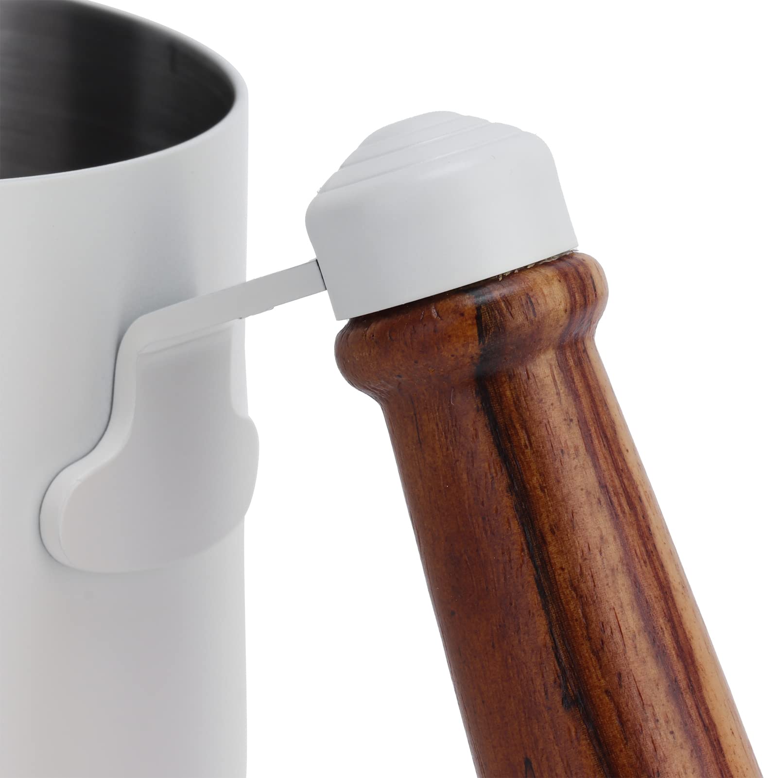 600ML Stainless Steel Coffee Hand Drip Pot with Wooden Handle - 304 Food Grade for Bar, Kitchen & Cafe Use - Perfect for Pour Over Coffee, French Press & Cold Brew (Beige)