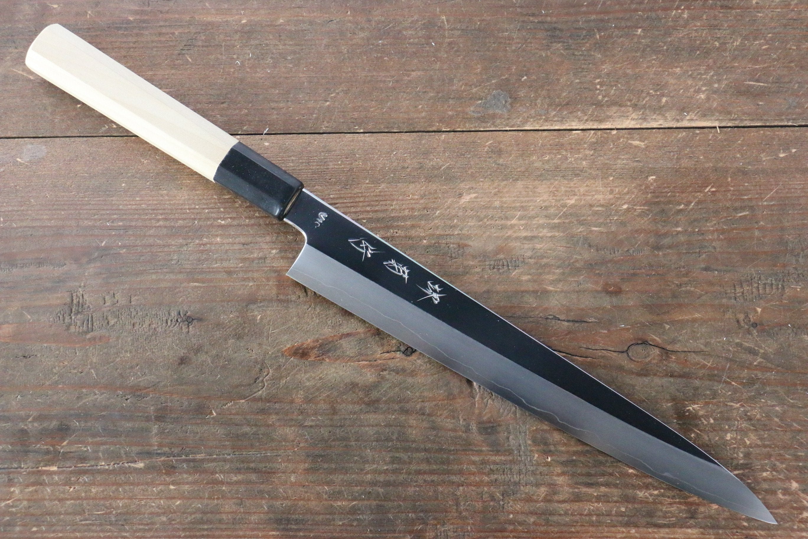 Premium Kikumori VG10 Stainless Steel Sujihiki Knife 240mm - Mirror Polished Blade with Magnolia Wood Handle - Perfect for Sushi, Sashimi & Meat Slicing