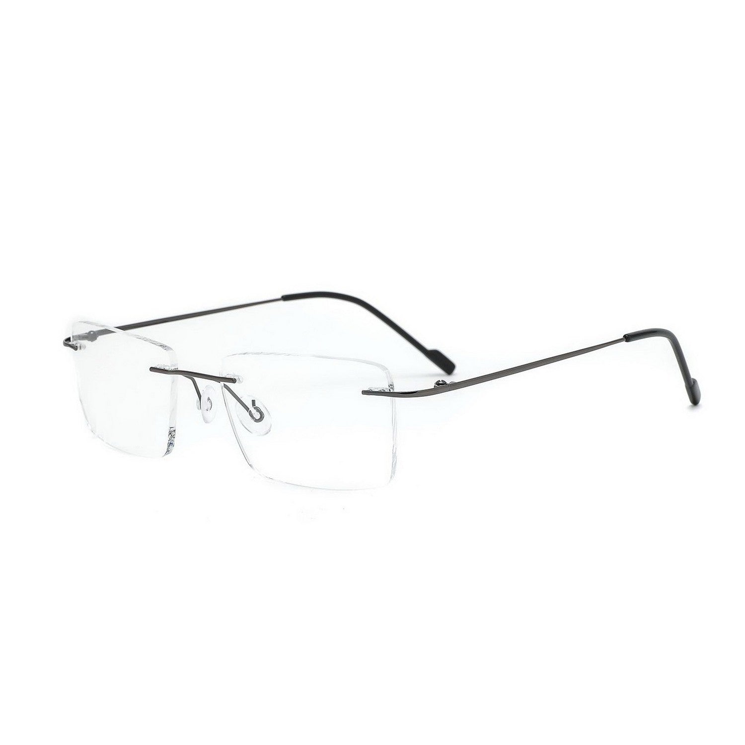 Stylish Rectangle Rimless Glasses for Men & Women - Lightweight Frameless Eyewear with Clear Lenses for Office, Reading & Everyday Use