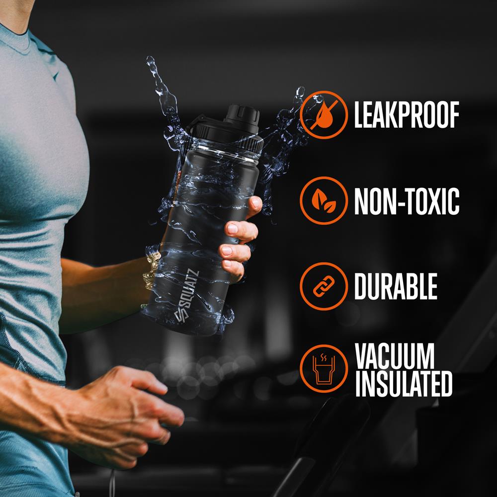 40 Oz Stainless Steel Water Bottle - Insulated, Leak Proof, BPA Free - Perfect for Gym, Hiking, Travel & Outdoor Activities