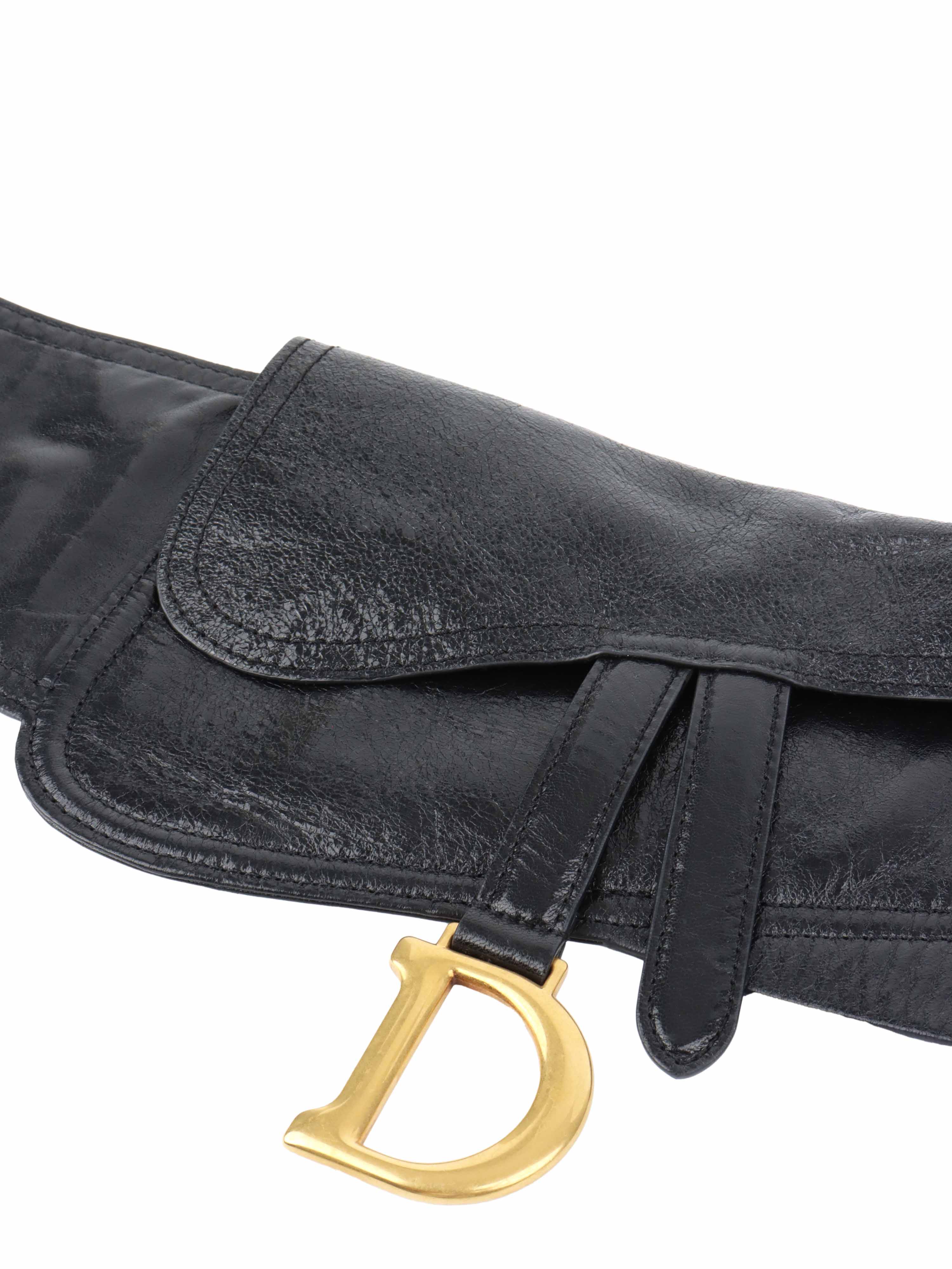 Dior Black Saddle Belt - Genuine Leather Designer Waist Belt for Women | Perfect for Jeans, Dresses & Formal Outfits