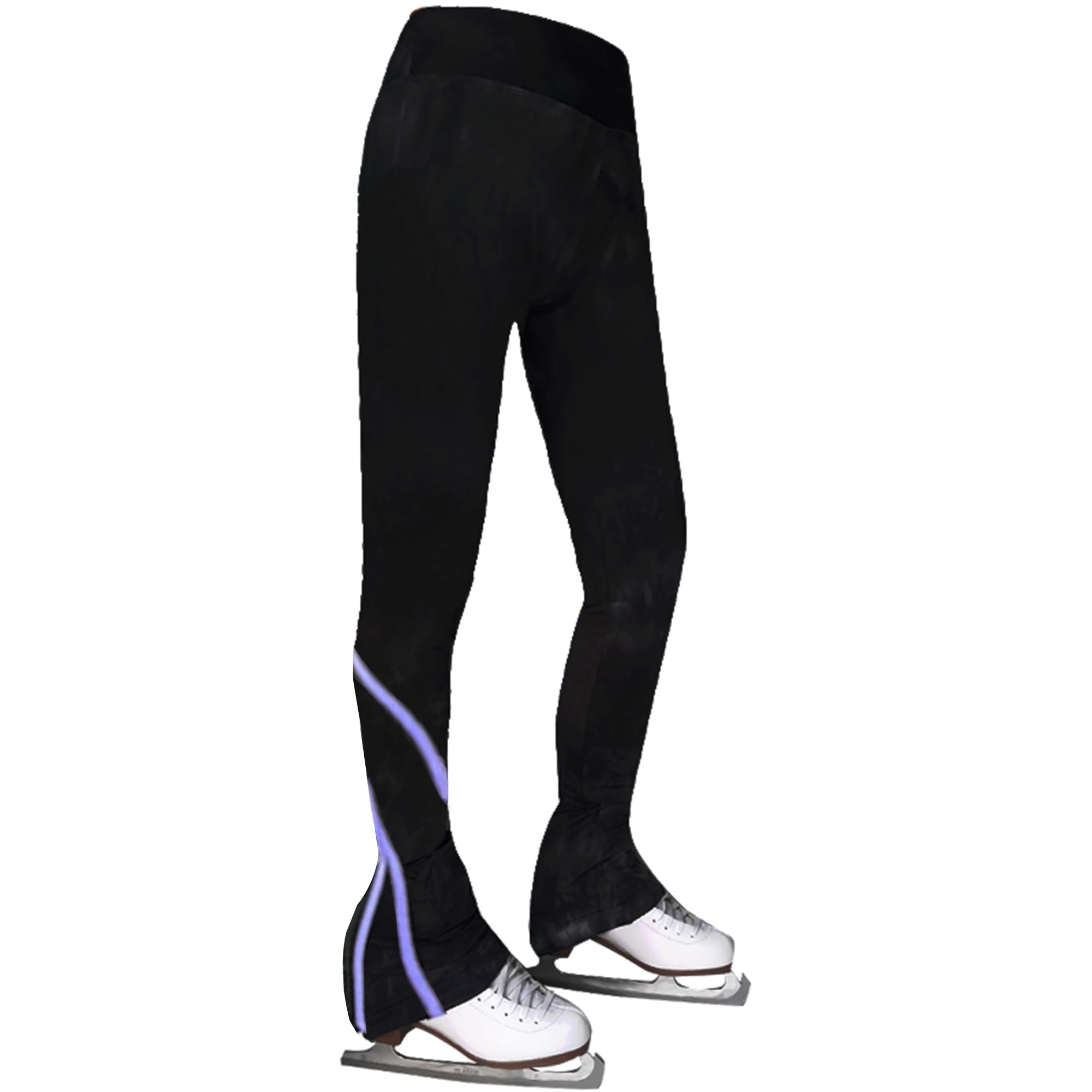 LIUHUO Women's & Girls' Figure Skating Pants - Black Fleece-Lined Breathable Ice Skating Leggings for Kids & Adults | Perfect for Practice, Performances & Winter Sports