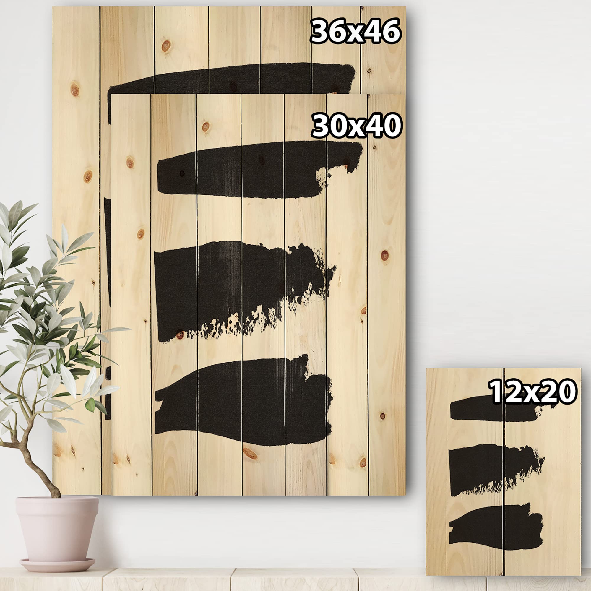Mid-Century Modern Black and White Geometric Wood Wall Art - Large Abstract Pine Wood Wall Panels for Home & Office Decor | Perfect for Living Room, Bedroom, or Workspace