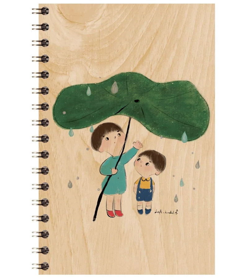 WOODHI Lu Yu Ling Wooden Notebook - Eco-Friendly Handcrafted Journal for Writing, Sketching & Gifting - Perfect for Travel, Office & Home Use