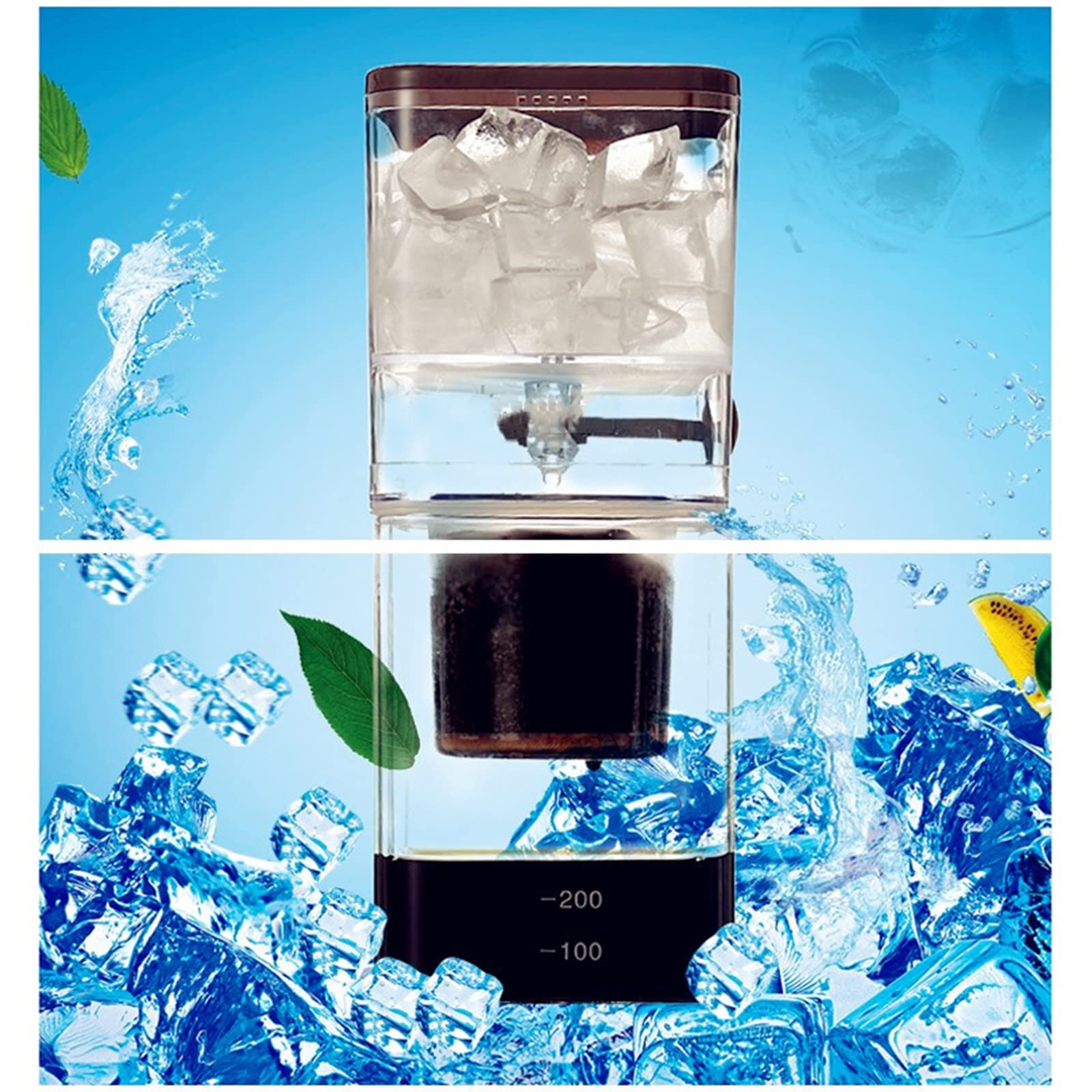 Premium Cold Brew Coffee Maker - 500ML Detachable Glass & Plastic Iced Coffee Bottle for Home & Café Use | Perfect for Espresso, Drip Coffee & Iced Beverages | Great Gift for Coffee Lovers