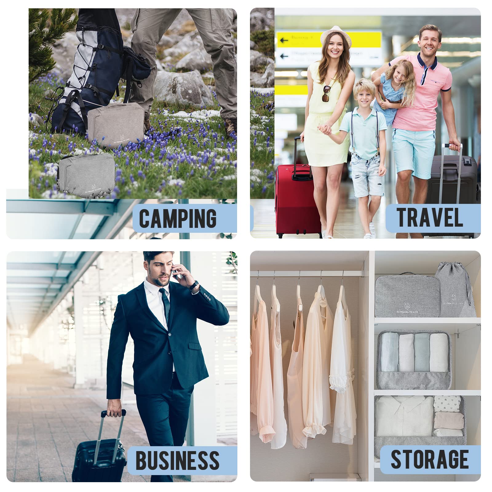 9-Piece Packing Cubes Set - Premium Travel Organizer for Luggage & Suitcases | Cruise Essentials & Vacation Must-Haves | Lightweight Packing Bags for Clothes & Accessories (Grey) - Perfect for Business Trips, Family Vacations & Backpacking Adventures