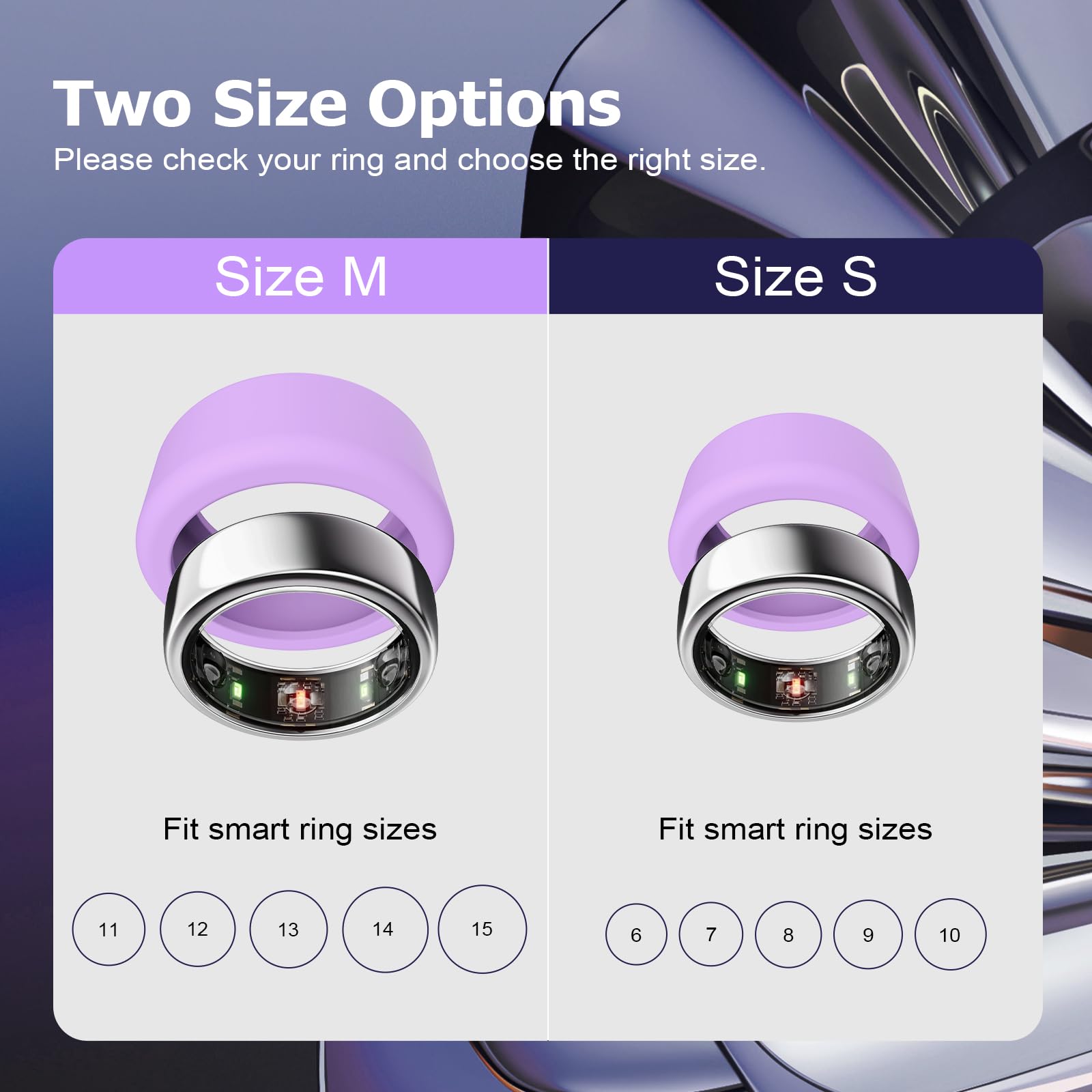 TiMOVO 6-Pack Silicone Ring Case for Oura Ring Gen 4/Gen 3/Galaxy Ring/Ring AIR/RingConn - Anti-Scratch Elastic Ring Cover (Size S) - Black/Gray/Purple - Perfect for Gym, Travel & Daily Wear Protection