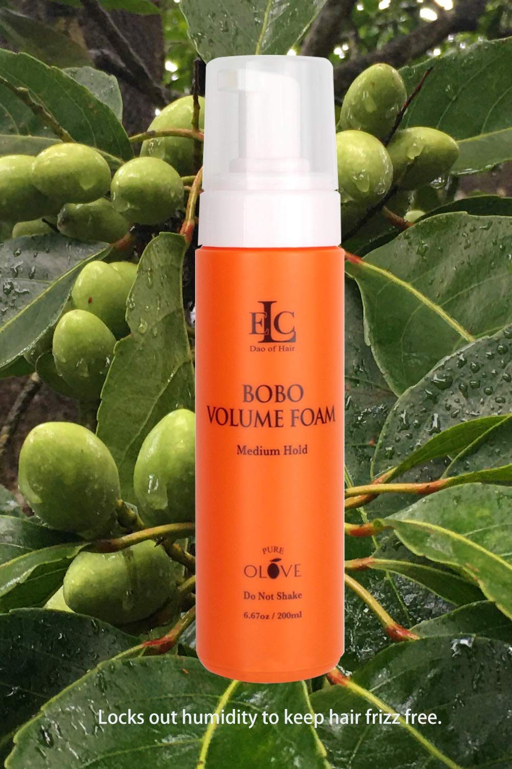 ELC Dao of Hair Pure Olive Bobo Volume Foam - Lightweight Medium Hold Styling Foam for All-Day Volume & Shine (6.67 oz) - Perfect for Beach Waves, Party Hairstyles & Everyday Volume Boost