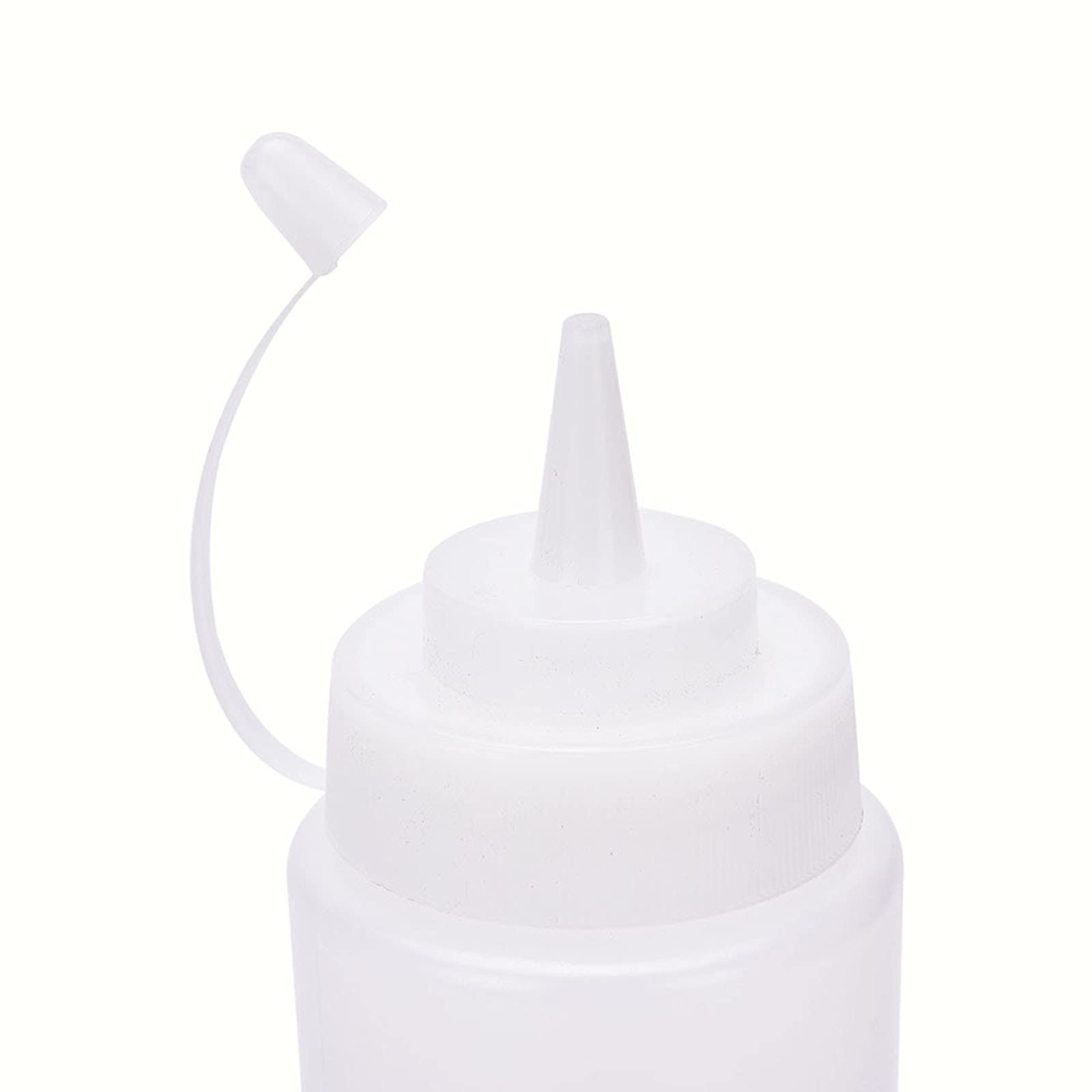 6-Pack 16 Oz Clear Plastic Squeeze Condiment Bottles with Nozzle Tip - Perfect for Ketchup, Mustard, BBQ Sauce & Salad Dressing - Ideal for Restaurants, Food Trucks & Home Kitchens