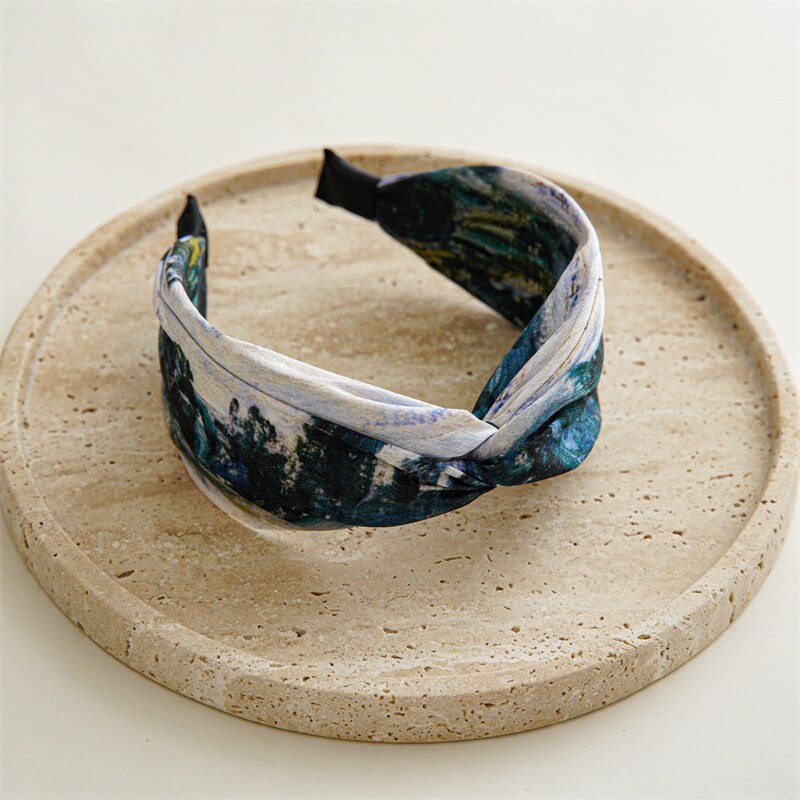 Women's Summer Printed Fabric Headband - Stylish Hair Accessory for Workouts, Yoga, and Outdoor Activities