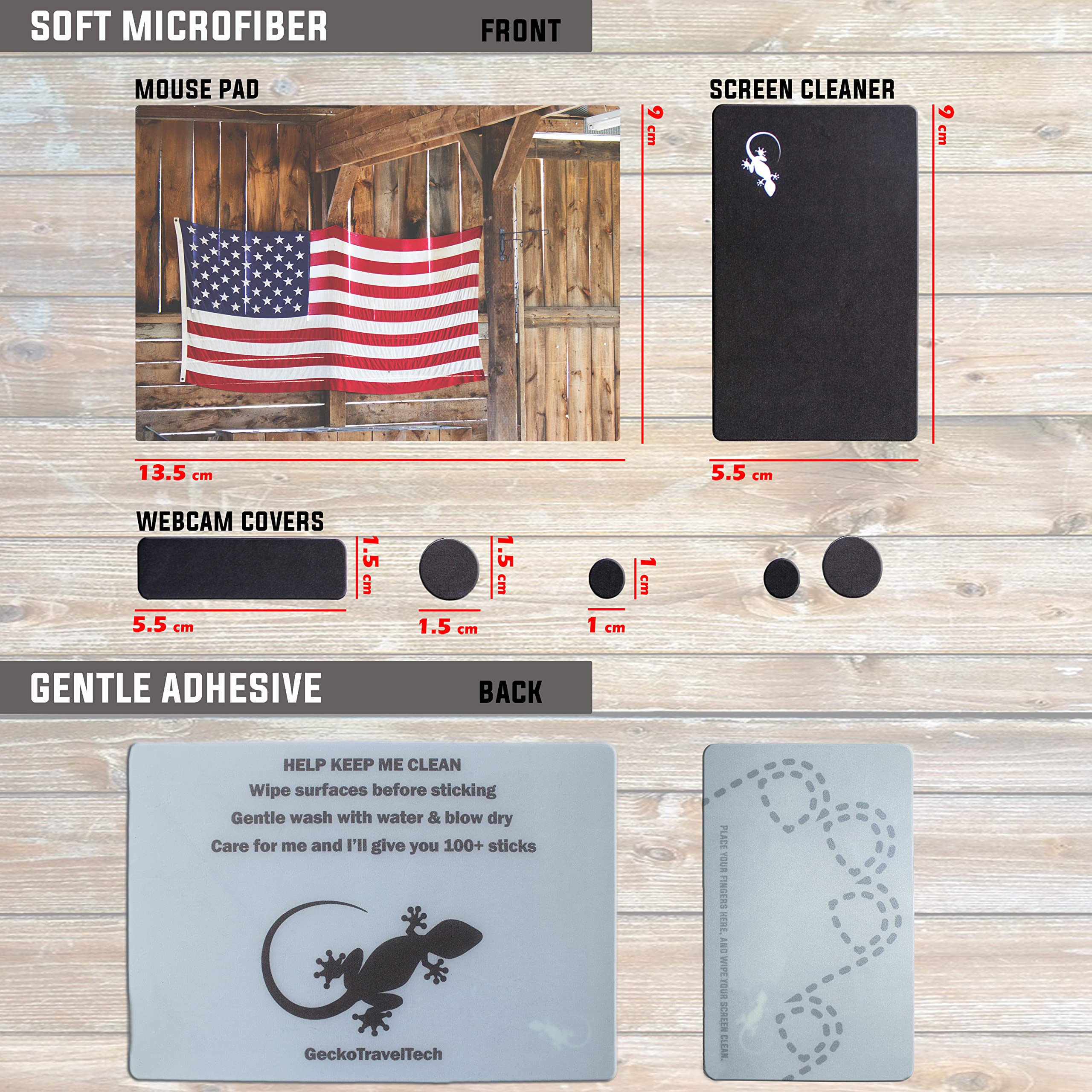 Non-Slip Adhesive Mouse Pad - Sticky & Reusable for Any Surface - Portable Travel Mouse Pad with Excellent Tracking - Perfect for Laptops, Desks & Office Use - USA Made