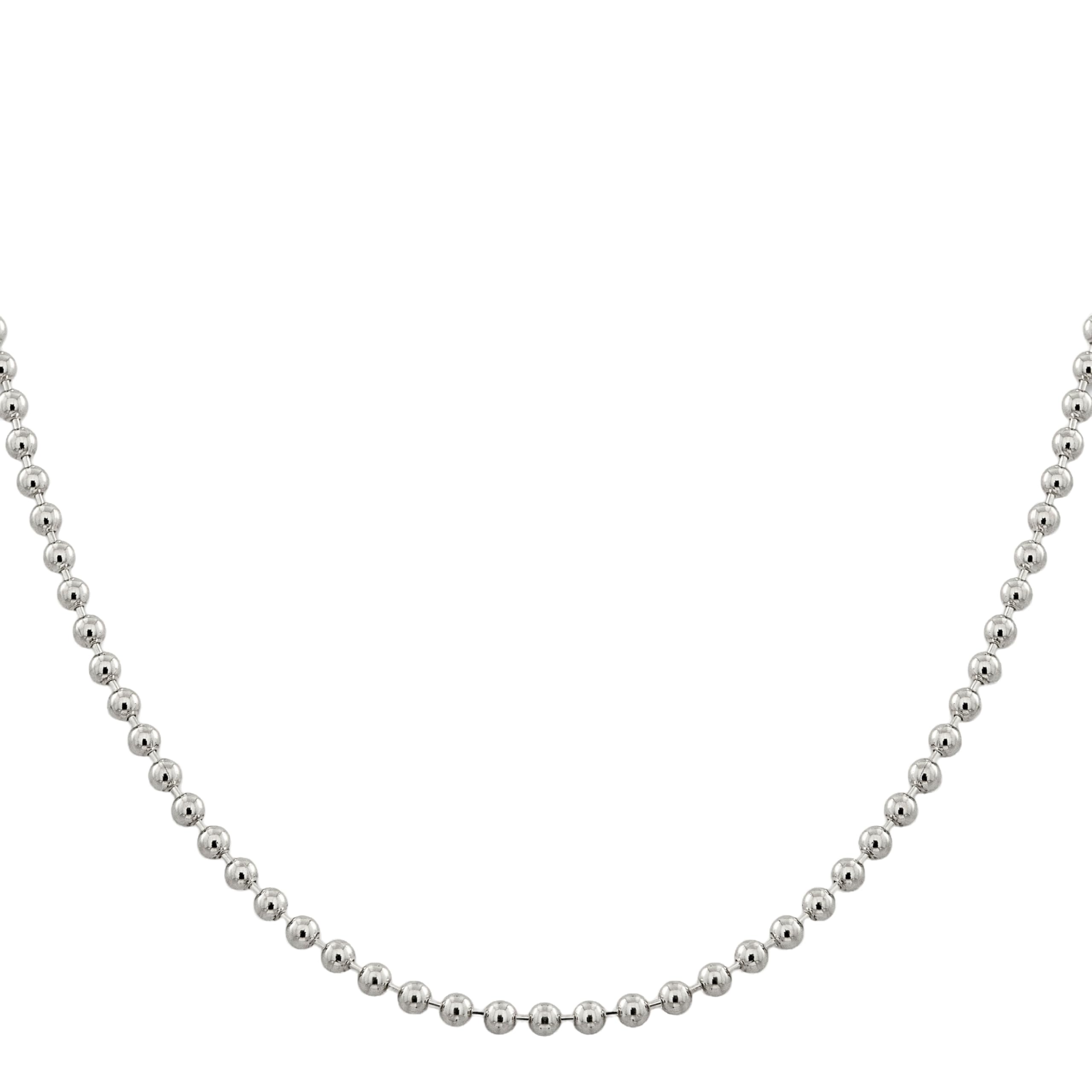 IceCarats 925 Sterling Silver 4mm Beaded Ball Chain Necklace for Women - Elegant Layering Jewelry for Everyday Wear, Gift Giving & Special Occasions