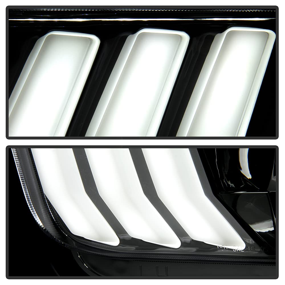 High-Performance Aftermarket LED Light Bar & Projector Headlights for 2005-2009 Ford Mustang - Chrome Housing - Upgrade Night Visibility for Street & Off-Road Driving