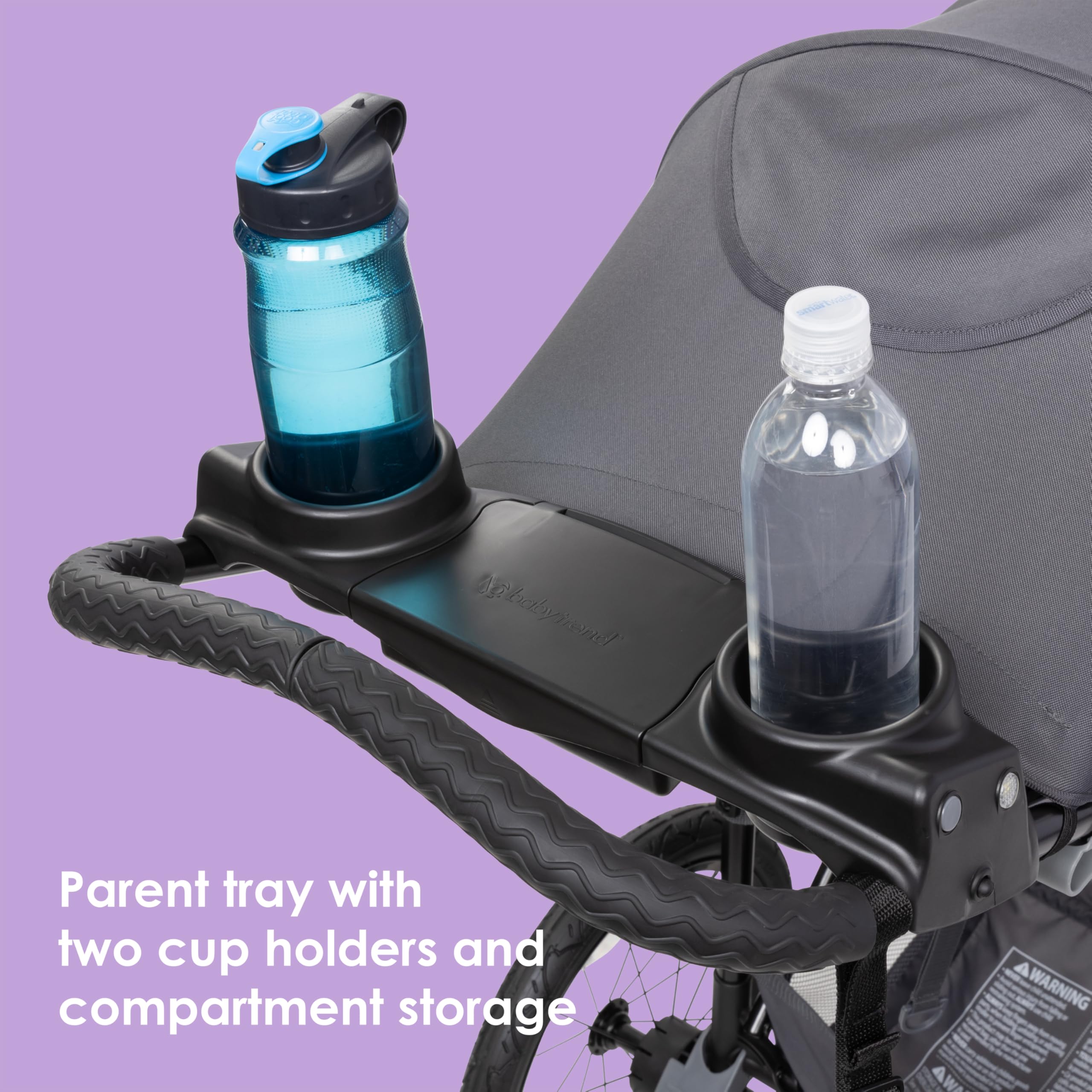 Baby Trend Expedition® Zero Flat Jogger Travel System with LED Lights - Lightweight Stroller & Car Seat Combo for Newborns to Toddlers | Perfect for City Walks, Shopping & Travel | Dash Grey